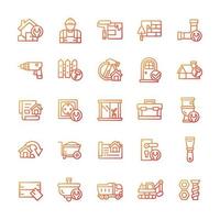 Set of Home Renovation icons with gradient style. vector