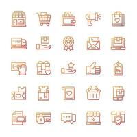 Set of Shopping icons with gradient style. vector