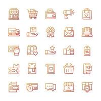 Set of Shopping icons with gradient style. vector