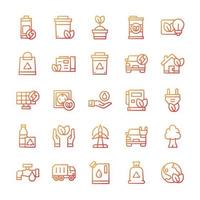 Set of Environment icons with gradient style. vector