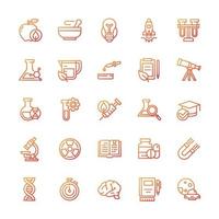 Set of Science icons with gradient style. vector