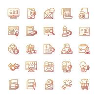 Set of Marketing icons with gradient style. vector