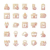 Set of Electricity icons with gradient style. vector