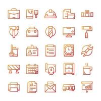 Set of Work icons with gradient style. vector