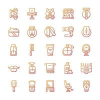 Set of Barbershop icons with gradient style. vector