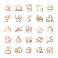 Set of Carwash icons with gradient style. vector