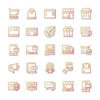 Set of Shopping icons with gradient style. vector