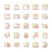 Set of Shopping icons with gradient style. vector