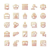 Set of Justice icons with gradient style. vector