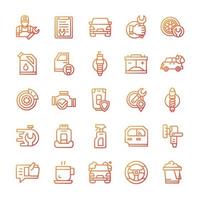 Set of Car Service icons with gradient style. vector