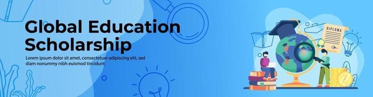 Global Education scholarship Web Banner Design vector
