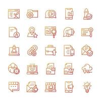 Set of SEO icons with gradient style. vector