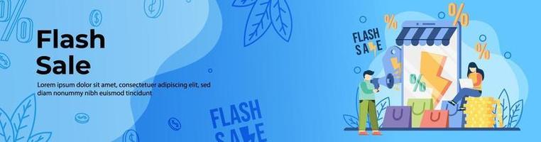 diseño de banner web de venta flash vector