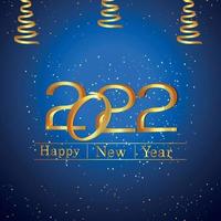 2022 happy new year golden text effect on creative background vector