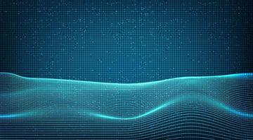 Dynamic Line wave on Circuit Microchip Technology Background. vector