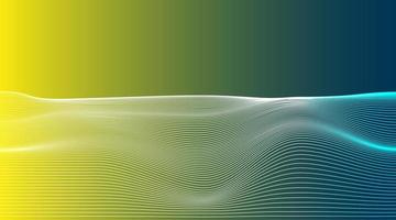 Blue and Yellow Dynamic Line wave on Circuit Microchip Technology Background. vector