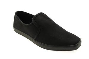 Black leather shoe on white background photo