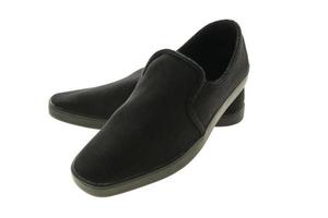Black shoes on white background photo