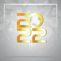 2022 golden text effect, Happy new year invitation greeting card on creative background vector