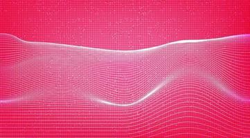 Digital Dynamic Line wave on Pink Circuit Microchip Technology Background.
