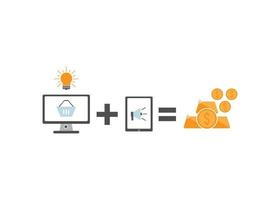flat design style e shoping idea design ilustration, symbolize financial idea, investment idea. perfect for digital marketing design element. vector