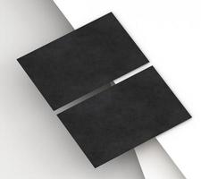 Blank corporate stationery or black business card paper photo