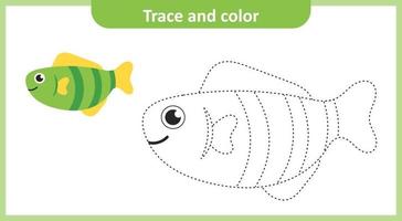 Trace and Color Fish vector