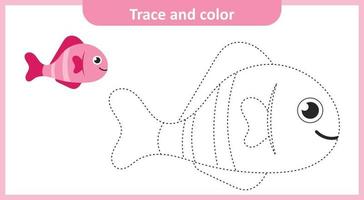 Trace and Color Fish vector