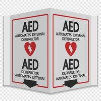 Symbol AED Sign label on transparent background vector