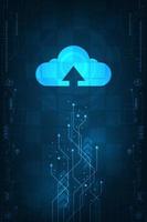 Cloud interface that shows data uploading to the internet. vector