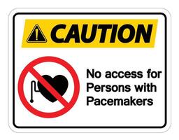 No Access For Persons With Pacemaker Symbol Sign On White Background vector