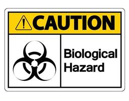 Caution Biological Hazard Symbol Sign on white background vector