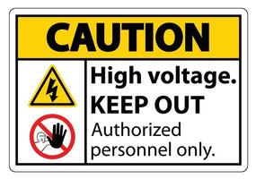 Caution High Voltage Keep Out Sign Isolate On White Background,Vector Illustration EPS.10 vector