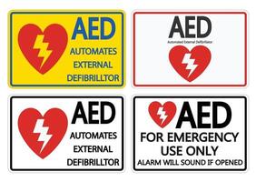 Set Symbol AED Sign label on white background vector