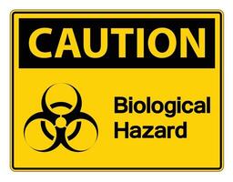 Caution Biological Hazard Symbol Sign on white background vector