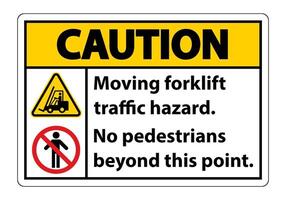 Moving forklift traffic hazard,No pedestrians beyond this point,Symbol Sign Isolate on White Background,Vector Illustration vector