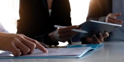 Close-up of a business meeting photo