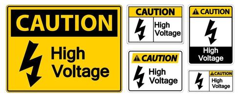 Caution High voltage Sign Isolate On White Background,Vector Illustration EPS.10 vector