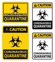 Caution Coronavirus Quarantine Sign Isolate On White Background,Vector Illustration EPS.10 vector