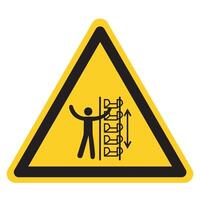 Warning Exposed Buckets and Moving Parts Symbol Sign Isolate on White Background,Vector Illustration vector