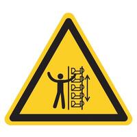 Warning Exposed Buckets and Moving Parts Symbol Sign Isolate on White Background,Vector Illustration vector