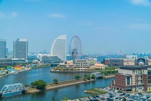 vista aérea de la ciudad de yokohama, japón foto