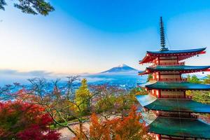 Beautiful landscape of Mt. Fuji with Chureito pagoda photo