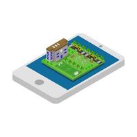 Isometric Online School vector