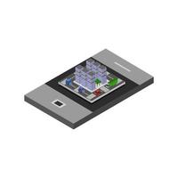 City On Isometric Smartphone vector