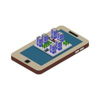 City On Isometric Smartphone vector