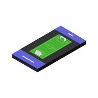 Soccer Field On Isometric Smartphone vector