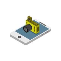 Camera On Isometric Smartphone vector