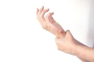 Person grasping wrist