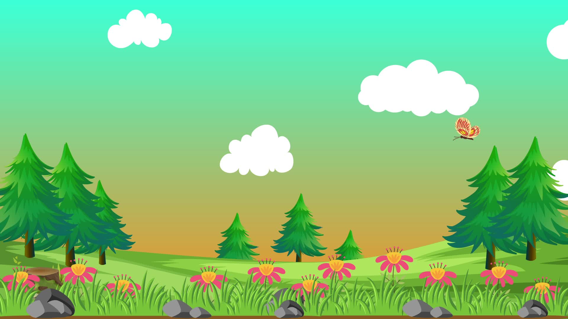 Garden Cartoon Stock Video Footage for Free Download